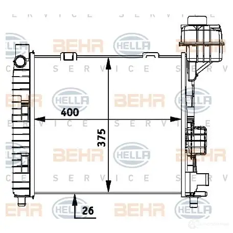 Радиатор охлаждения двигателя HELLA 45405 _BEHR HELLA SERVICE_ Y6EYD 8mk376713034