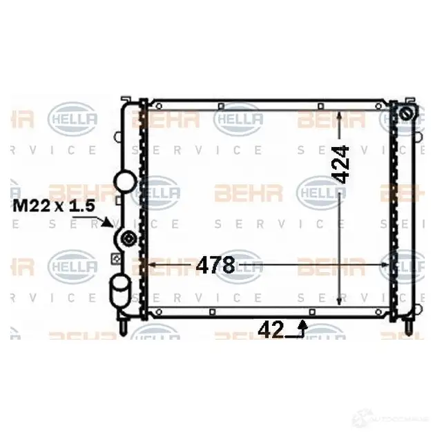 Радиатор охлаждения двигателя HELLA 5ELD8HE _BEHR HELLA SERVICE_ 8mk376771661 47004
