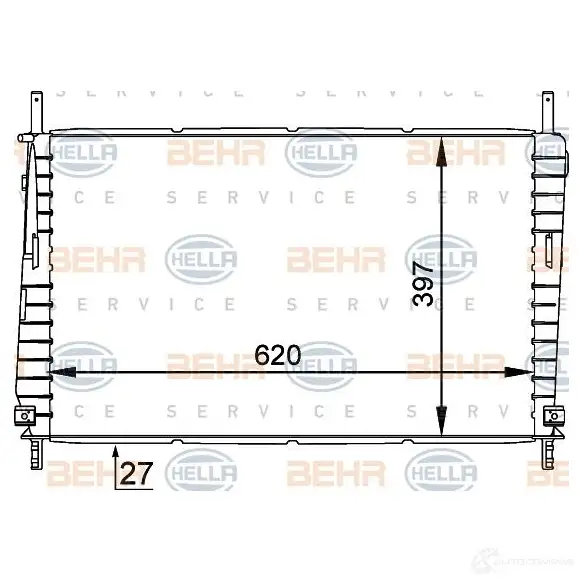 Радиатор охлаждения двигателя HELLA 8mk376755301 W1DLJ 46567 _BEHR HELLA SERVICE_ изображение 0