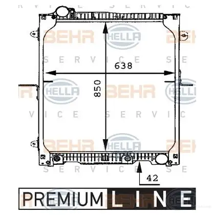 Радиатор охлаждения двигателя HELLA 8mk376721171 2ZL3XC3 _BEHR HELLA SERVICE_ 46099 изображение 1