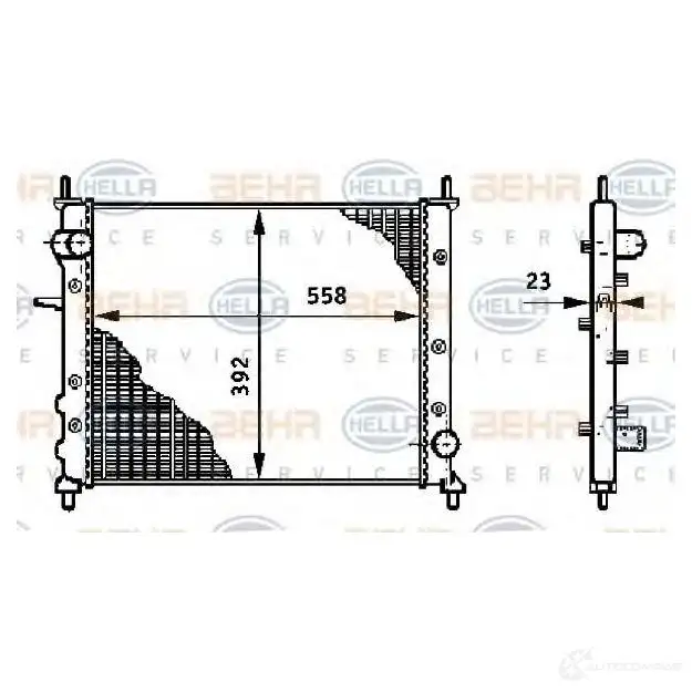 Радиатор охлаждения двигателя HELLA 45100 8mk376708501 YMC7E _BEHR HELLA SERVICE_ изображение 0