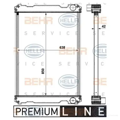 Радиатор охлаждения двигателя HELLA 46355 8mk376737061 PL94DJM _BEHR HELLA SERVICE_