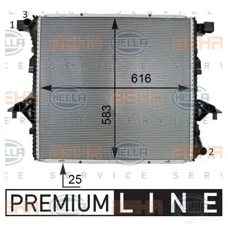 Радиатор охлаждения двигателя HELLA _BEHR HELLA SERVICE_ 44861 J0L04 8mk376701311 - Изображение 1