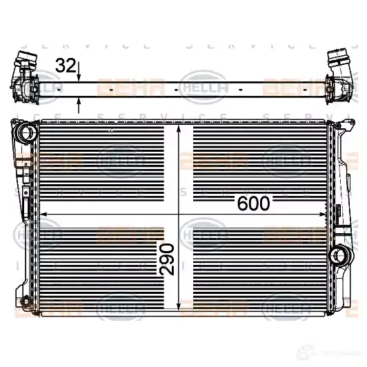 Радиатор охлаждения двигателя HELLA 9Z 7XI 46365 4045621514419 8mk376743471 изображение 0