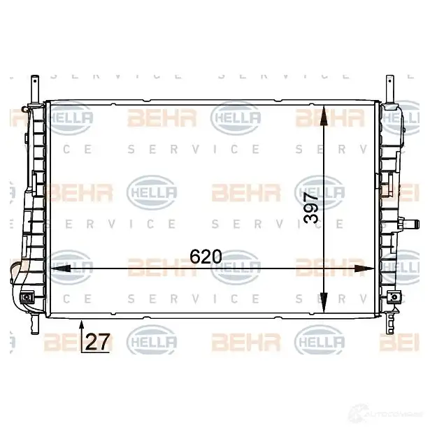 Радиатор охлаждения двигателя HELLA 7XA9R _BEHR HELLA SERVICE_ 8mk376755291 46566 изображение 0