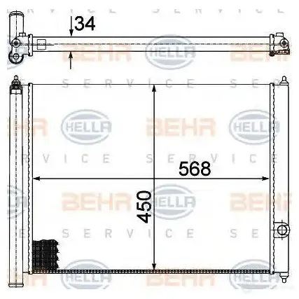 Радиатор охлаждения двигателя HELLA 8mk376713431 A48D3V5 _BEHR HELLA SERVICE_ 45462