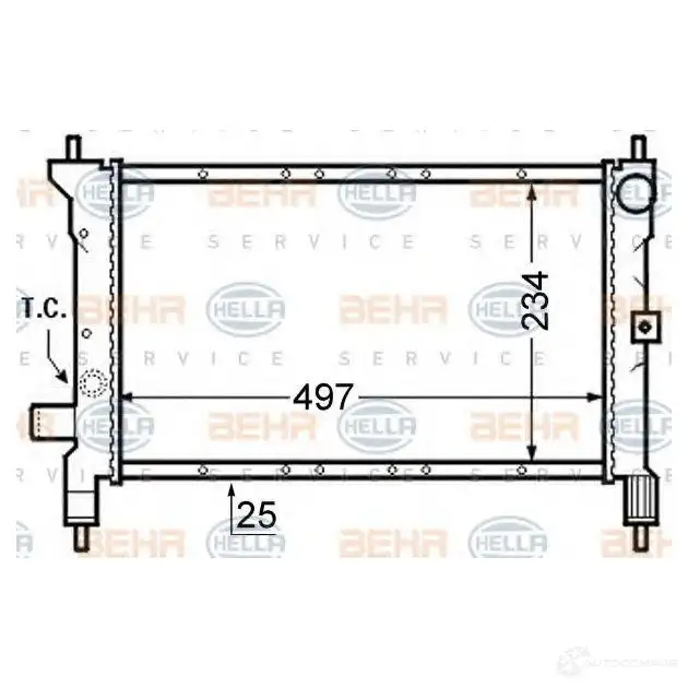 Радиатор охлаждения двигателя HELLA _BEHR HELLA SERVICE_ 46265 8mk376726681 NU7AK76