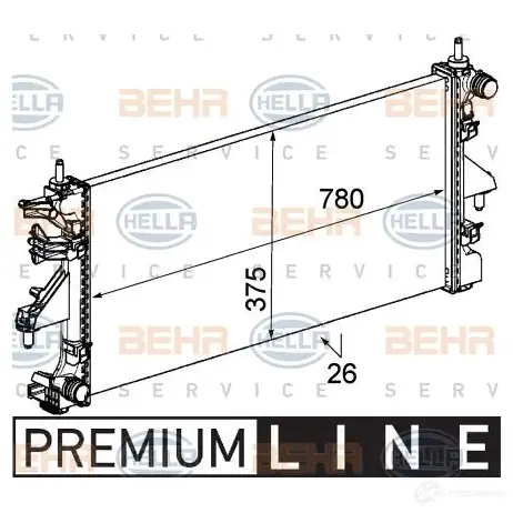 Радиатор охлаждения двигателя HELLA _BEHR HELLA SERVICE_ 46373 ERMT5L 8mk376745091 изображение 0