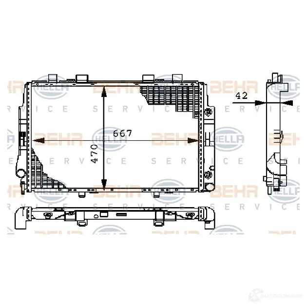 Радиатор охлаждения двигателя HELLA _BEHR HELLA SERVICE_ 45246 8mk376711174 MTUU5C изображение 0