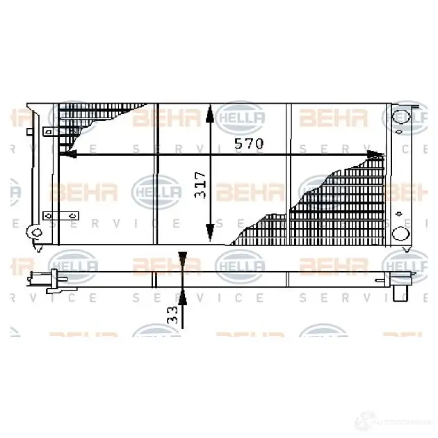 Радиатор охлаждения двигателя HELLA 8mk376715091 3LZXH _BEHR HELLA SERVICE_ 45603