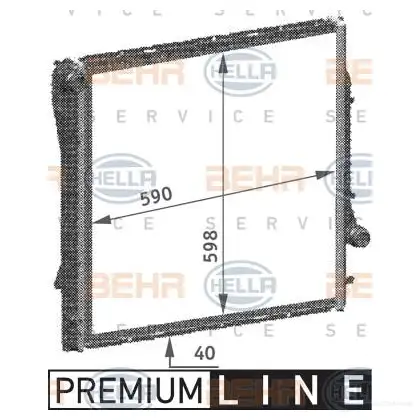 Радиатор охлаждения двигателя HELLA 4YLPKYX _BEHR HELLA SERVICE_ 45911 8mk376718751 - Изображение 1