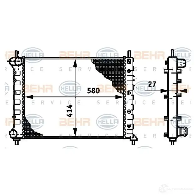 Радиатор охлаждения двигателя HELLA 8mk376719251 45946 9S5RJO _BEHR HELLA SERVICE_