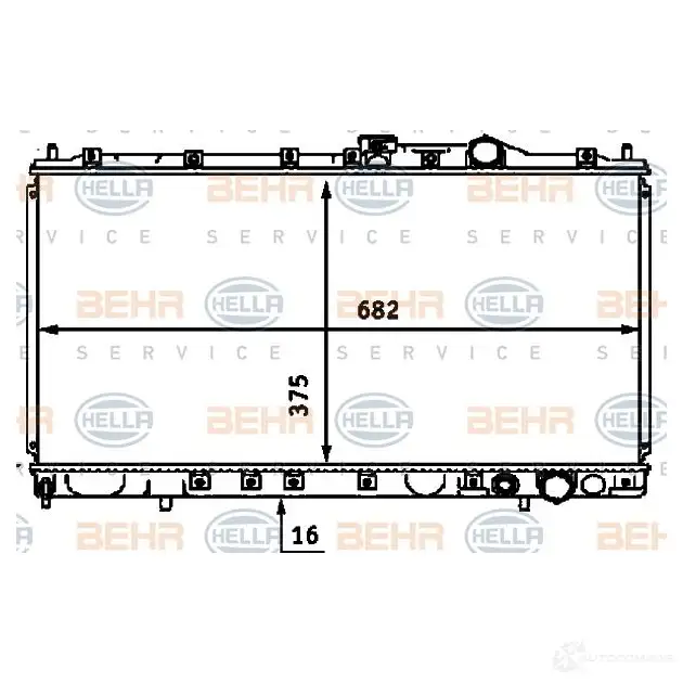 Радиатор охлаждения двигателя HELLA 45873 8mk376718391 T1A041R _BEHR HELLA SERVICE_ изображение 0