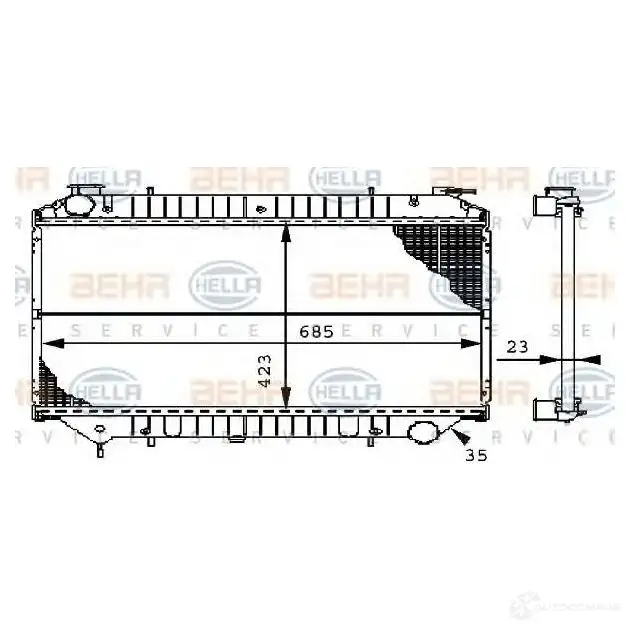 Радиатор охлаждения двигателя HELLA TISR5 _BEHR HELLA SERVICE_ 44950 8mk376706421