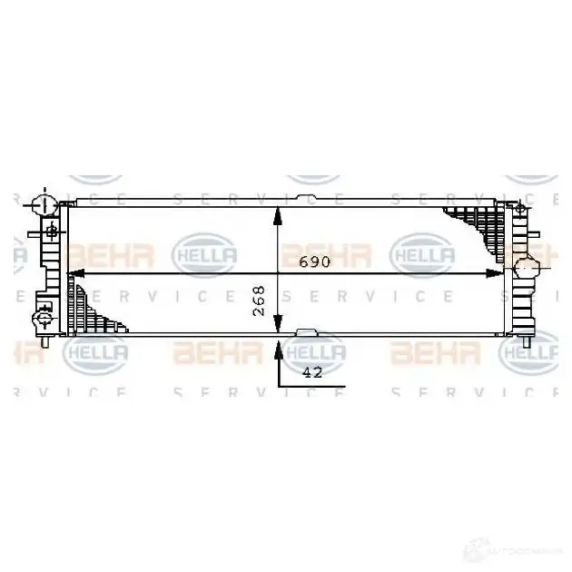 Радиатор охлаждения двигателя HELLA 45296 _BEHR HELLA SERVICE_ 8mk376711731 PBIFAI0