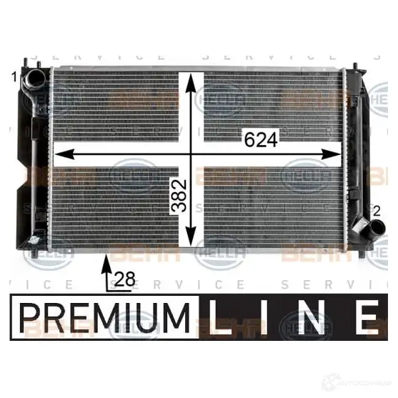 Радиатор охлаждения двигателя HELLA VAT8ENE 47258 8mk376900331 _BEHR HELLA SERVICE_ изображение 3