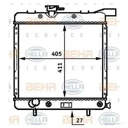 Радиатор охлаждения двигателя HELLA 45034 6HP1E 8mk376707611 _BEHR HELLA SERVICE_