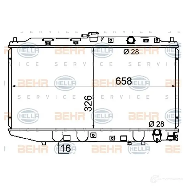 Радиатор охлаждения двигателя HELLA 8mk376706681 44975 C2L6HD _BEHR HELLA SERVICE_
