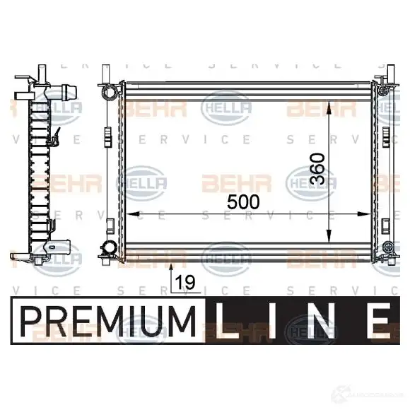 Радиатор охлаждения двигателя HELLA _BEHR HELLA SERVICE_ JL7N8 46812 8mk376764291