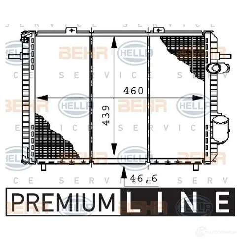 Радиатор охлаждения двигателя HELLA 44947 _BEHR HELLA SERVICE_ 74L3OF 8mk376706401
