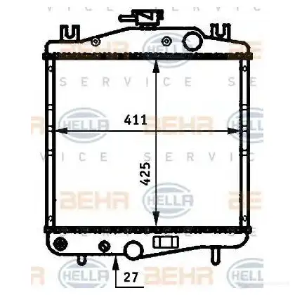 Радиатор охлаждения двигателя HELLA 45032 1UJ5U9 8mk376707591 _BEHR HELLA SERVICE_
