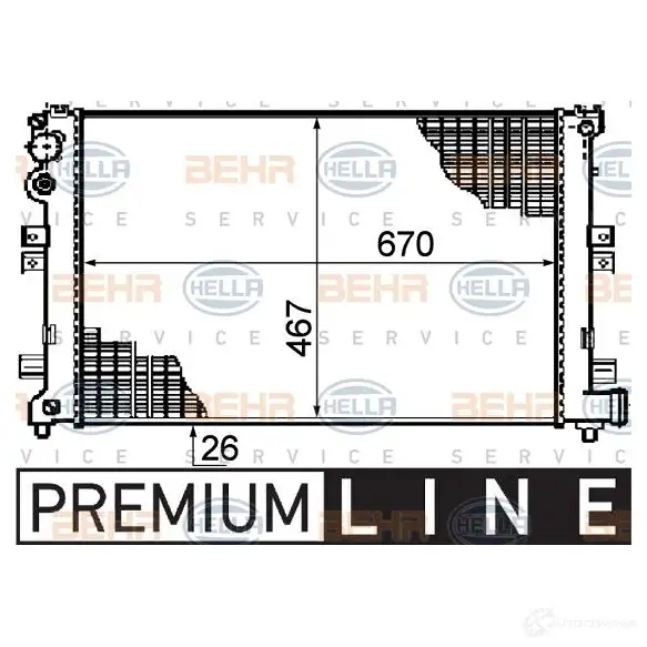 Радиатор охлаждения двигателя HELLA UHF7O _BEHR HELLA SERVICE_ 45102 8mk376708521 изображение 0