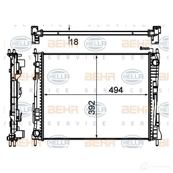 Радиатор охлаждения двигателя HELLA 8mk376746751 _BEHR HELLA SERVICE_ RCWFMX 46411 изображение 0