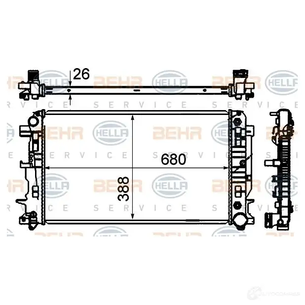 Радиатор охлаждения двигателя HELLA 44853 _BEHR HELLA SERVICE_ 8mk376701014 QLQ9U изображение 4