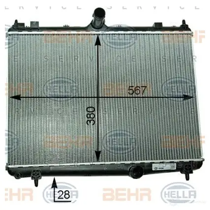 Радиатор охлаждения двигателя HELLA 8mk376910201 47299 RW6OS _BEHR HELLA SERVICE_ изображение 2