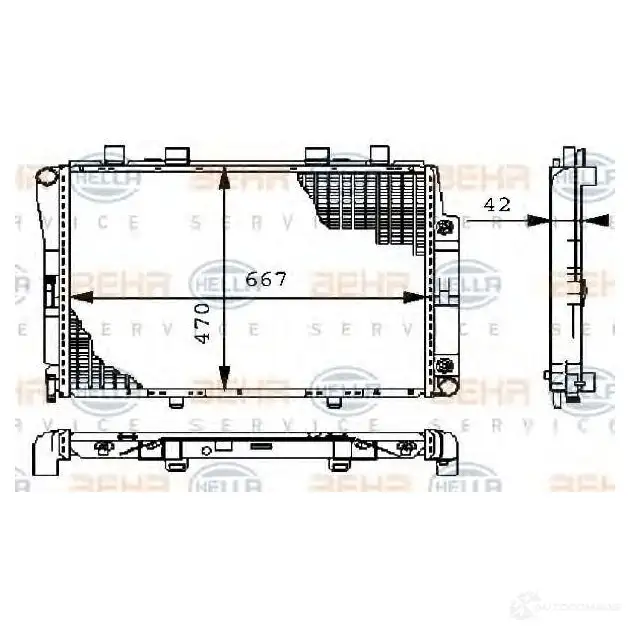 Радиатор охлаждения двигателя HELLA 45244 8mk376711164 _BEHR HELLA SERVICE_ 2W5XI0