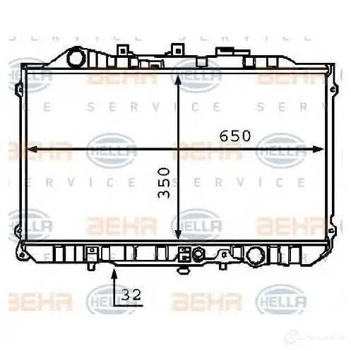 Радиатор охлаждения двигателя HELLA 8mk376708051 45057 _BEHR HELLA SERVICE_ EZQYJK