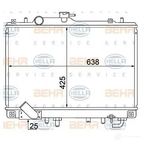 Радиатор охлаждения двигателя HELLA MGJF0 46967 8mk376770391 _BEHR HELLA SERVICE_