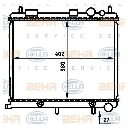 Радиатор охлаждения двигателя HELLA 45895 _BEHR HELLA SERVICE_ 8mk376718611 0JQPX изображение 3