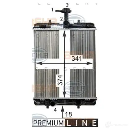 Радиатор охлаждения двигателя HELLA 8mk376754481 6Z2MDT6 46534 _BEHR HELLA SERVICE_ - Изображение 1