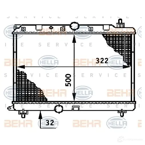 Радиатор охлаждения двигателя HELLA 8mk376708591 _BEHR HELLA SERVICE_ 554AF 45109 изображение 0