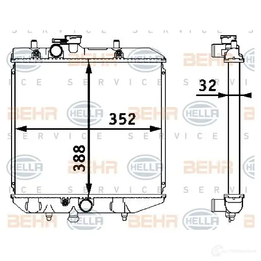 Радиатор охлаждения двигателя HELLA 45079 _BEHR HELLA SERVICE_ 8mk376708281 QAO804C