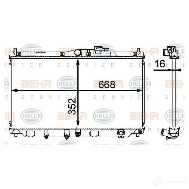 Радиатор охлаждения двигателя HELLA 45064 8mk376708131 _BEHR HELLA SERVICE_ 71NIJXW изображение 0