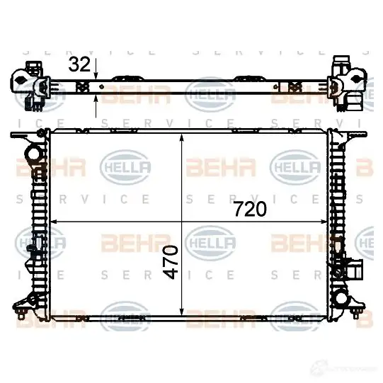 Радиатор охлаждения двигателя HELLA 8mk376750314 _BEHR HELLA SERVICE_ YYFXR 46441