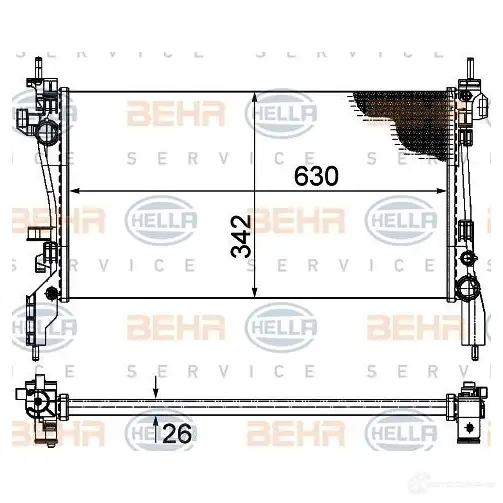 Радиатор охлаждения двигателя HELLA 46544 _BEHR HELLA SERVICE_ 8mk376754564 GGD849 изображение 0