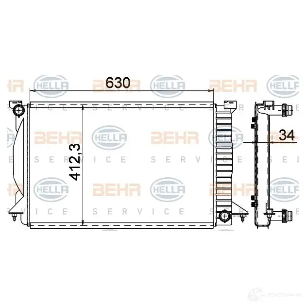 Радиатор охлаждения двигателя HELLA 46871 AAOK4F 8mk376766334 _BEHR HELLA SERVICE_