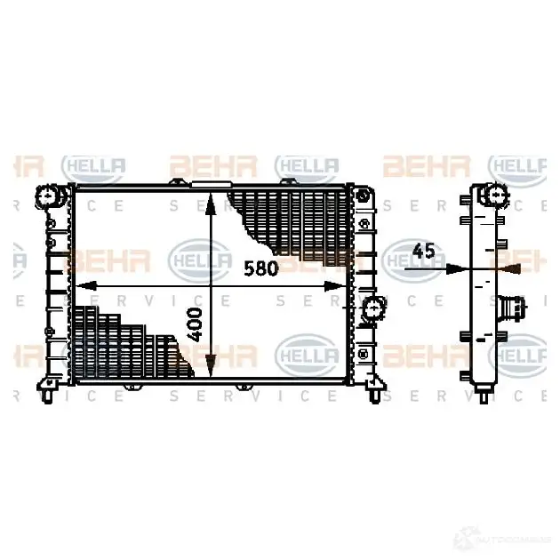 Радиатор охлаждения двигателя HELLA 8mk376719261 S22F9P9 45947 _BEHR HELLA SERVICE_