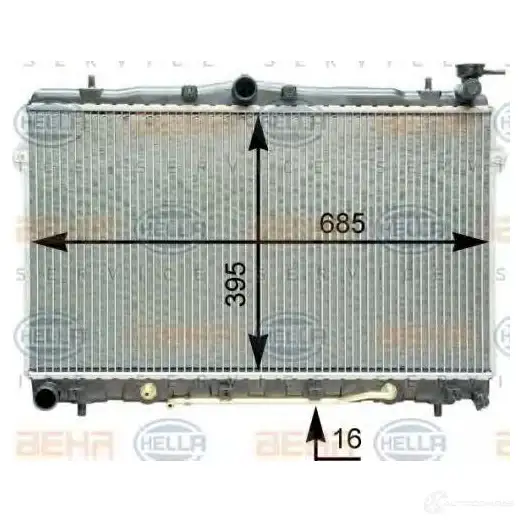 Радиатор охлаждения двигателя HELLA 8mk376762091 N9Z0D 46671 _BEHR HELLA SERVICE_