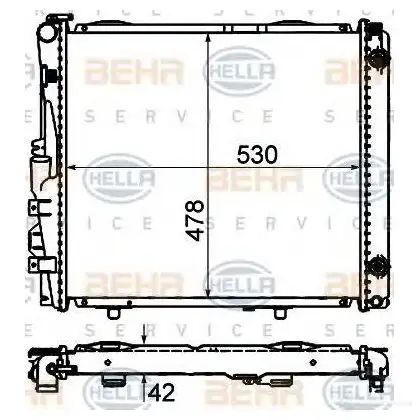 Радиатор охлаждения двигателя HELLA 45345 EXBQJ1R _BEHR HELLA SERVICE_ 8mk376712421 - Изображение 1