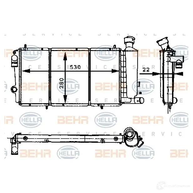 Радиатор охлаждения двигателя HELLA 45637 8mk376715411 _BEHR HELLA SERVICE_ 3XJDSIX