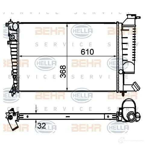 Радиатор охлаждения двигателя HELLA 46341 B3FTYV _BEHR HELLA SERVICE_ 8mk376735291 изображение 0