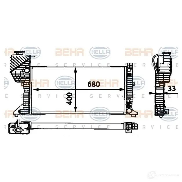 Радиатор охлаждения двигателя HELLA 46103 CFBPCR3 8mk376721204 _BEHR HELLA SERVICE_