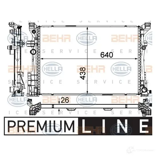 Радиатор охлаждения двигателя HELLA WQ0GUV _BEHR HELLA SERVICE_ 47323 8mk376924021 изображение 0