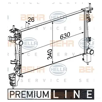 Радиатор охлаждения двигателя HELLA QJRVIC _BEHR HELLA SERVICE_ 8mk376754711 46550