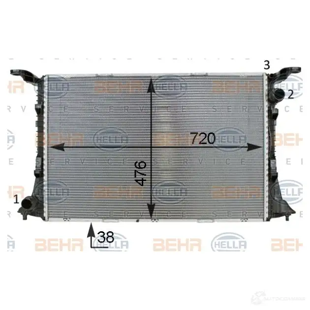 Радиатор охлаждения двигателя HELLA 8mk376701341 _BEHR HELLA SERVICE_ 44864 UGQ7Z0 - Изображение 1
