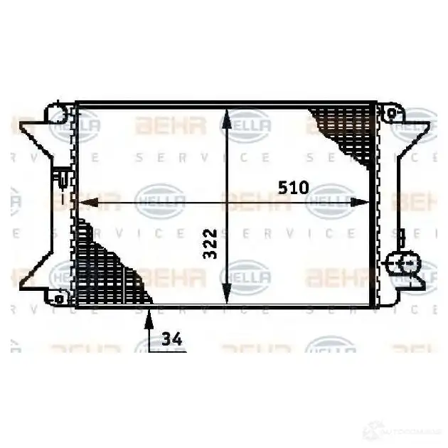 Радиатор охлаждения двигателя HELLA 8mk376719371 51EYCB _BEHR HELLA SERVICE_ 45958